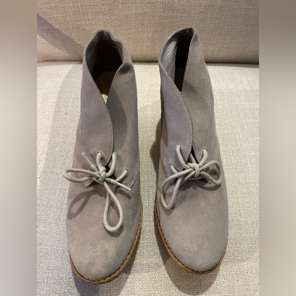 Cole Haan Suede lace up wedge bootie Size 8